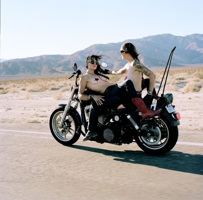 Girls on a motorcycle in Giza